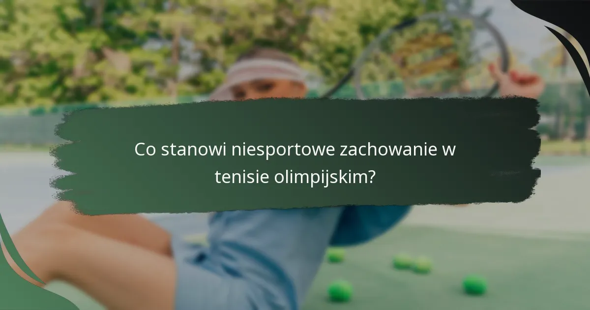 Co stanowi niesportowe zachowanie w tenisie olimpijskim?