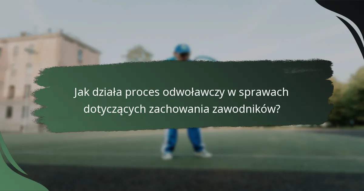 Jak działa proces odwoławczy w sprawach dotyczących zachowania zawodników?