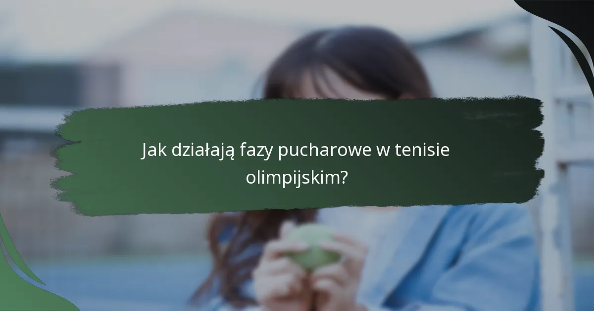 Jak działają fazy pucharowe w tenisie olimpijskim?