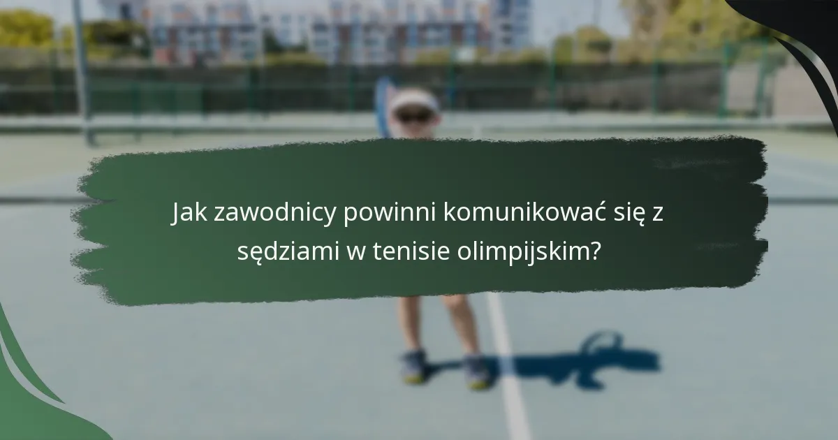 Jak zawodnicy powinni komunikować się z sędziami w tenisie olimpijskim?