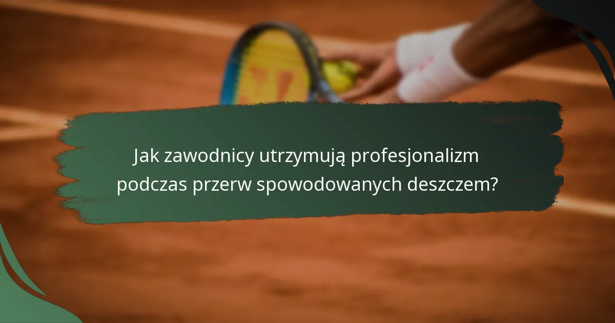 Jak zawodnicy utrzymują profesjonalizm podczas przerw spowodowanych deszczem?