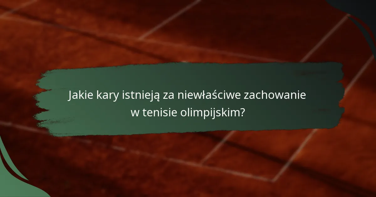 Jakie kary istnieją za niewłaściwe zachowanie w tenisie olimpijskim?