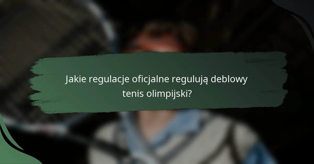 Jakie regulacje oficjalne regulują deblowy tenis olimpijski?