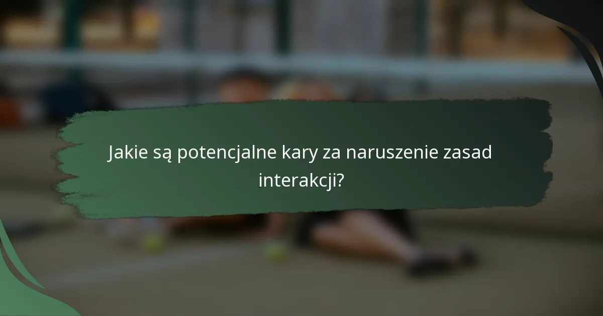 Jakie są potencjalne kary za naruszenie zasad interakcji?