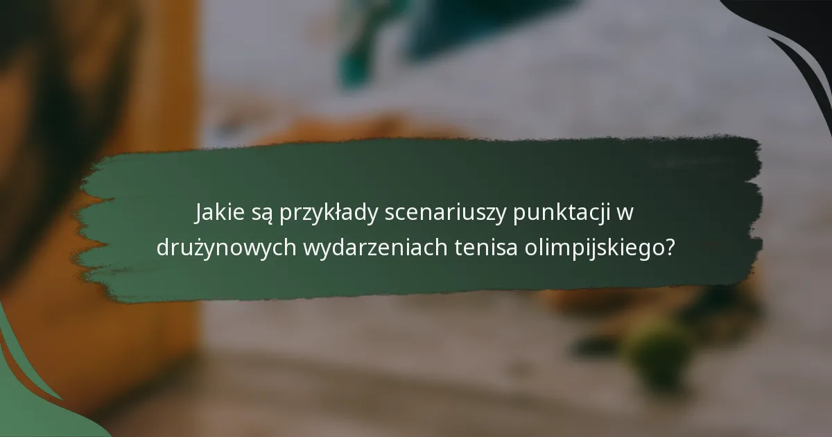 Jakie są przykłady scenariuszy punktacji w drużynowych wydarzeniach tenisa olimpijskiego?