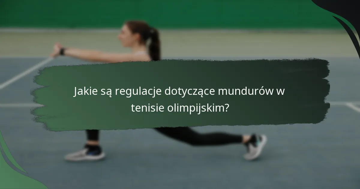 Jakie są regulacje dotyczące mundurów w tenisie olimpijskim?