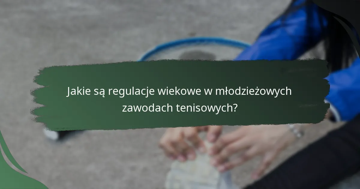 Jakie są regulacje wiekowe w młodzieżowych zawodach tenisowych?