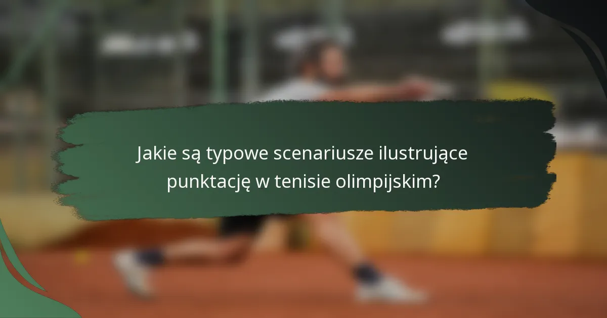 Jakie są typowe scenariusze ilustrujące punktację w tenisie olimpijskim?