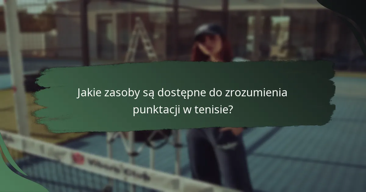 Jakie zasoby są dostępne do zrozumienia punktacji w tenisie?